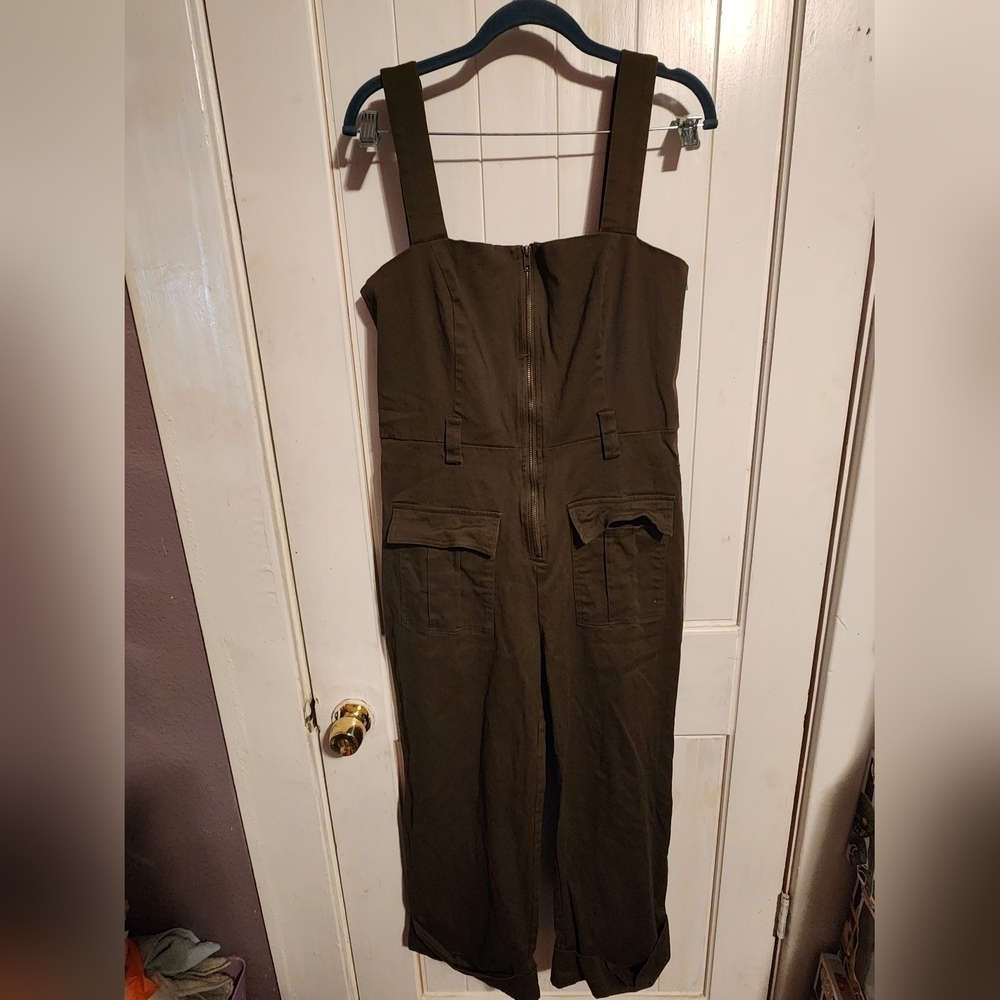 Olive green The Vintage shop jumpsuit. Size L